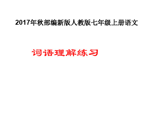 七年级上册语文词语理解练习
