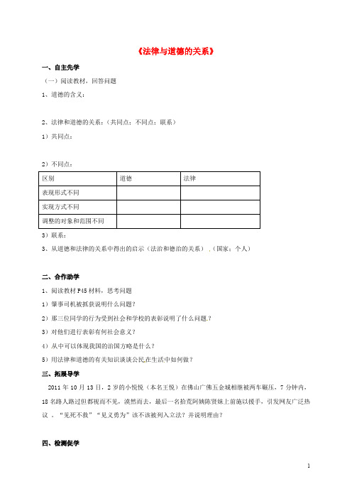 江苏省徐州市铜山区马坡镇八年级政治下册 第5单元 与法同行 第14课 法律就在我们身边 第2框 法律