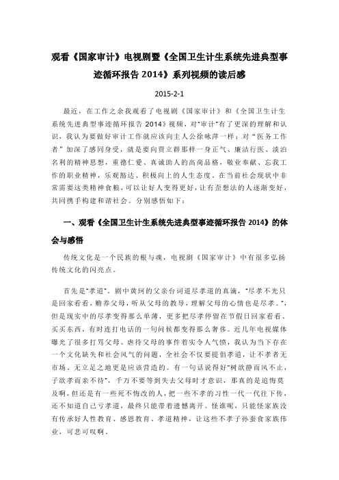 观看《国家审计》及《典型事迹》系列视频的读后感
