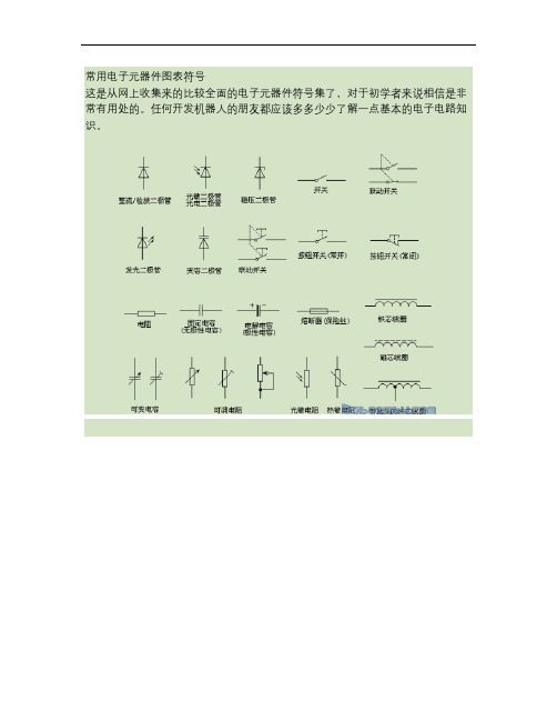 常用电子元器件图表符号