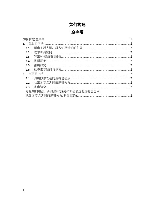 金字塔原理思维导图：第三章 如何构建金字塔