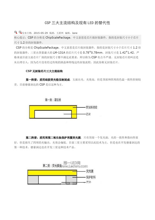 CSP三大主流结构及现有LED的替代性