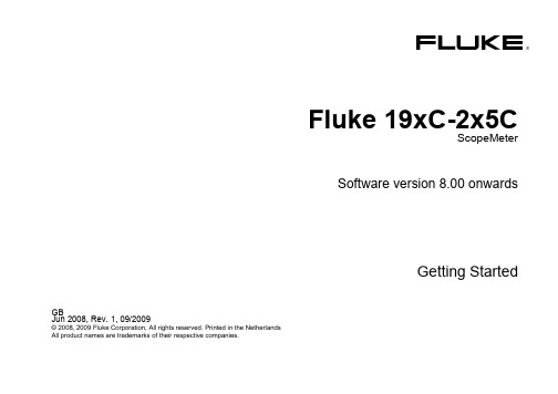 Fluke 19xC-2x5C ScopeMeter 用户操作指南说明书