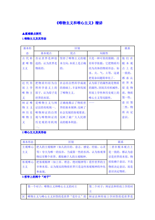 【高中政治】高中政治四步教学法(人教版,必修4)：2.2 唯物主义和唯心主义 第2步讲