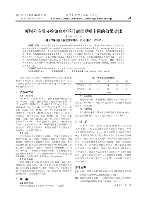 硬膜外麻醉分娩镇痛中不同剂量罗哌卡因的效果对比