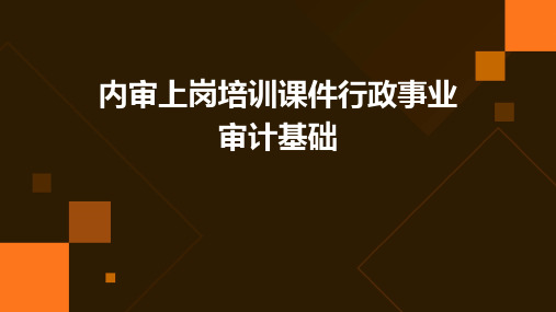 内审上岗培训课件行政事业审计基础