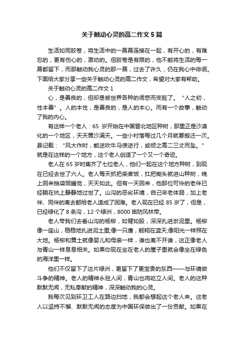 关于触动心灵的高二作文5篇