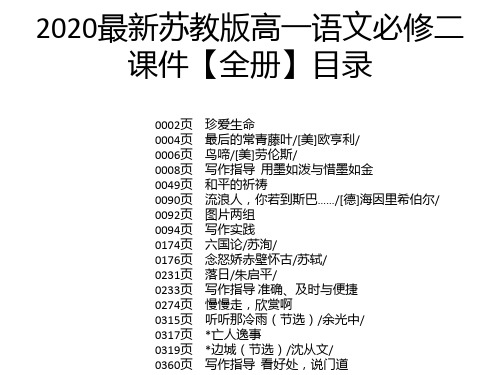 2020最新苏教版高一语文必修二课件【全册】