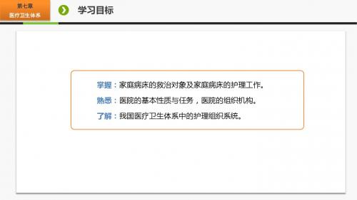 护理学基础第七章  医疗卫生体系