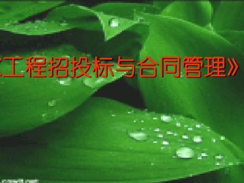 某工程招投标与合同管理教材(PPT 96页)