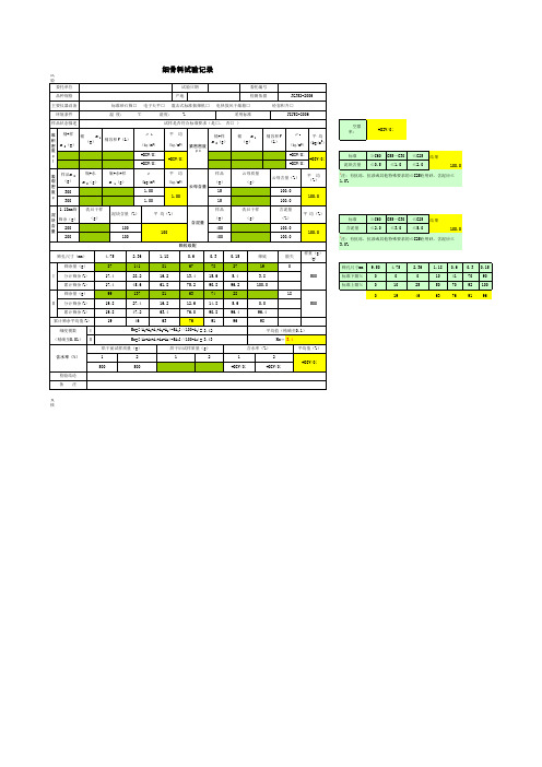 细骨料实验自动计算表格