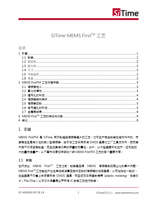 SiTime MEMS硅晶振FirstTM 工艺