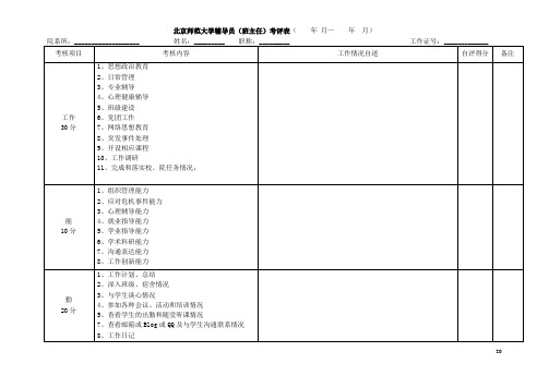 北京师范大学学生辅导员考评量表1(自评)