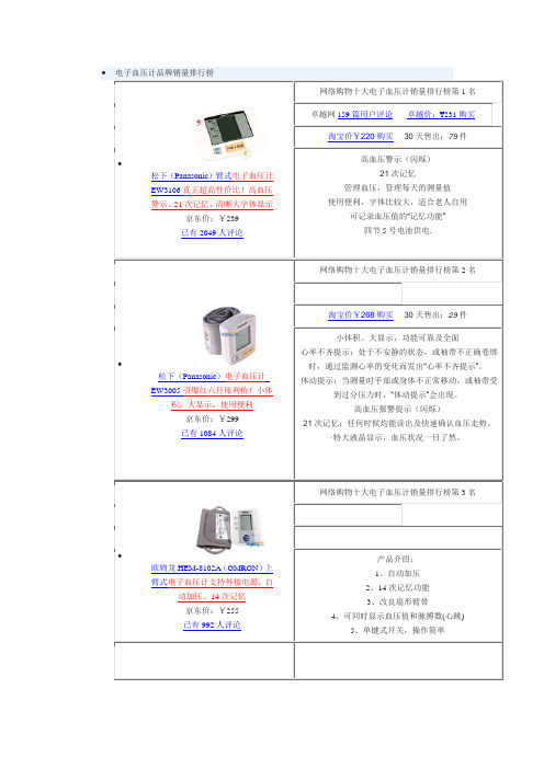 电子血压计品牌销量排行榜.doc