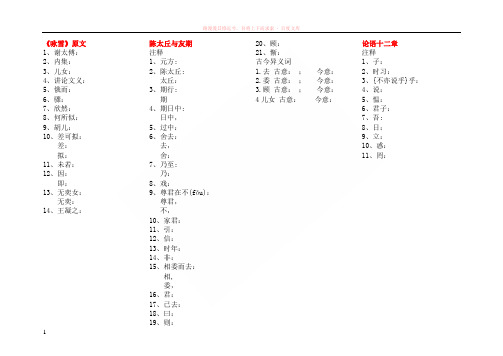 初中课内文言文及课下注释(墨写)