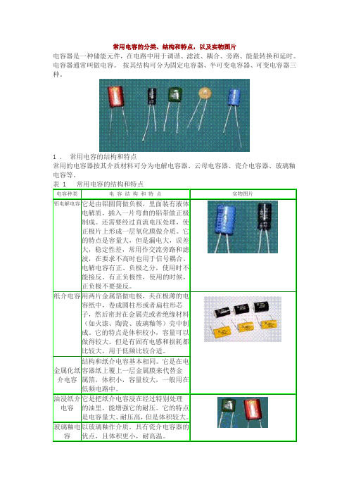 常用电容的分类