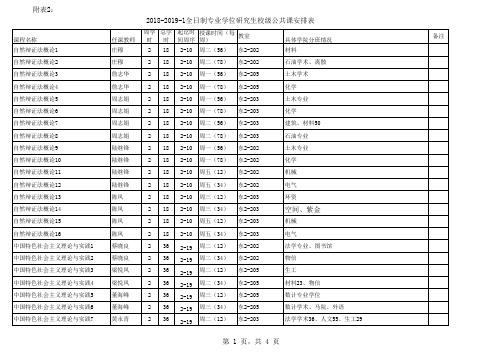 共享2018-2019-1研究生校级公共课安排表 (1)