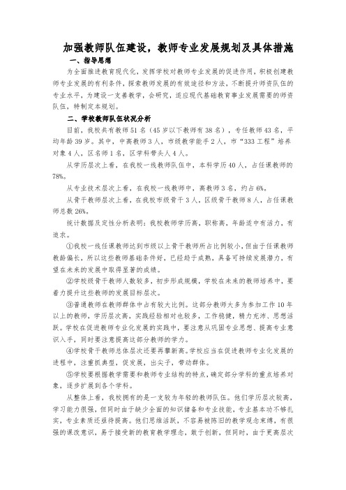 南城小学2014-2016年教师专业发展规划