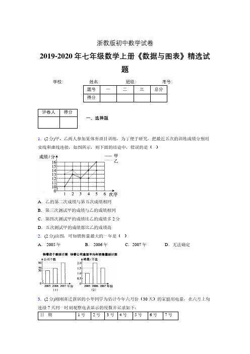 2019年秋浙教版初中数学七年级上册《数据与图表》单元测试(含答案) (229)