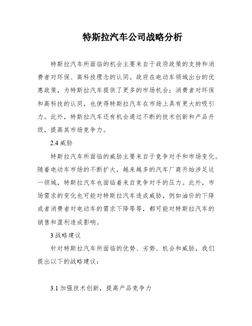 特斯拉汽车公司战略分析