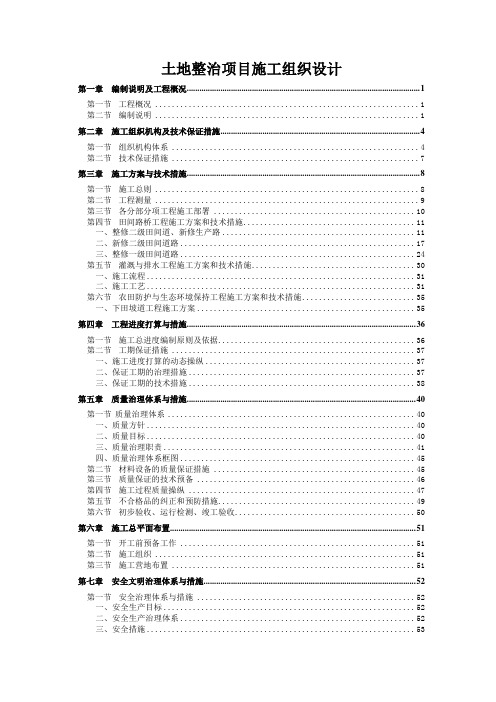 土地整治项目施工组织设计