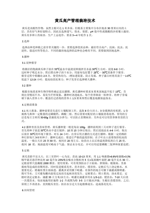 黄瓜高产管理栽培技术