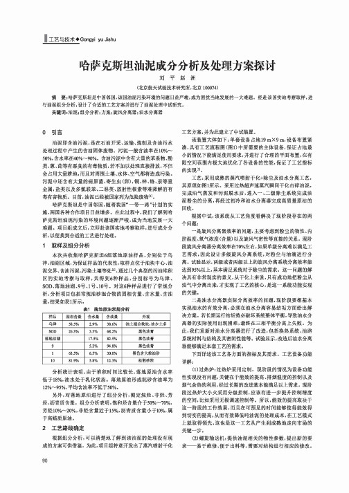 哈萨克斯坦油泥成分分析及处理方案探讨