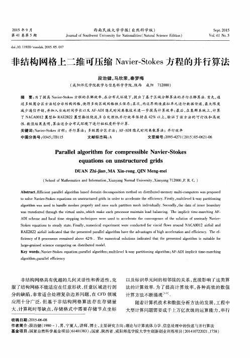 非结构网格上二维可压缩Navier—Stokes方程的并行算法