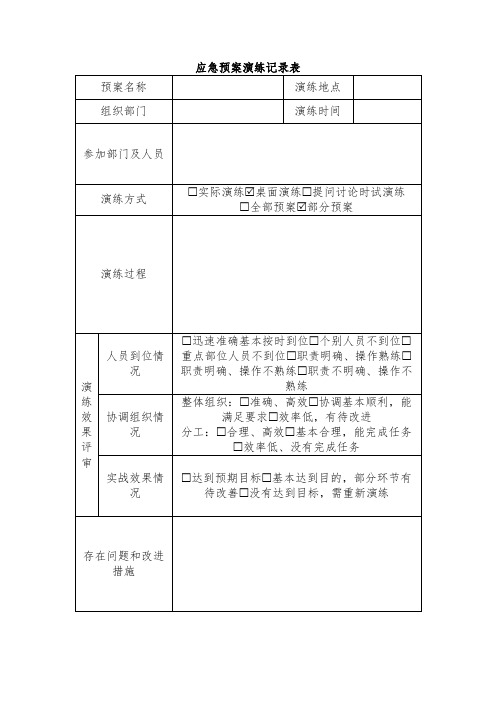 应急演练记录表