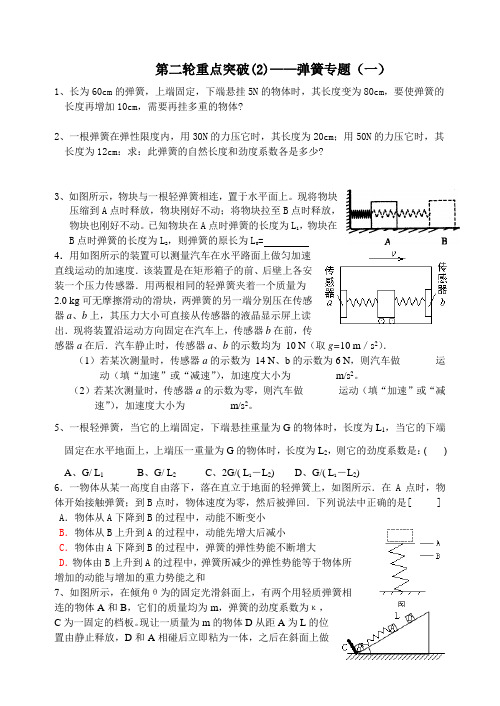 高考物理弹簧专题一