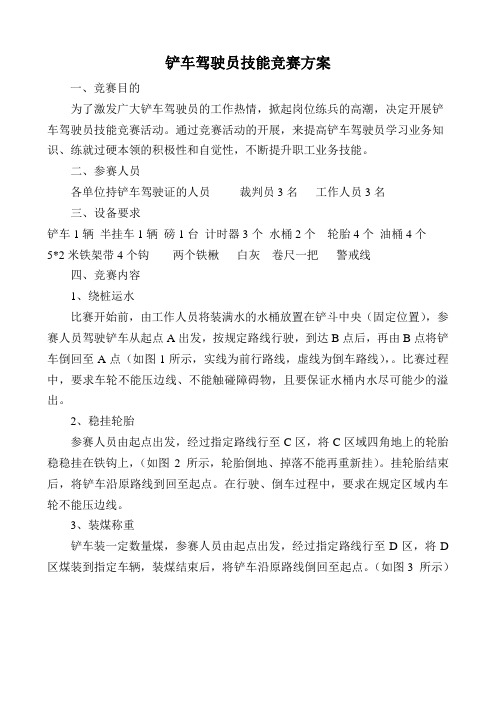 铲车司机技能竞赛方案