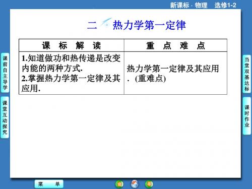 人教版高中物理选修1-2课件 2 热力学第一定律课件1