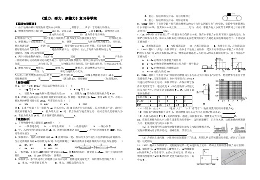 《重力、弹力、摩擦力》复习导学案