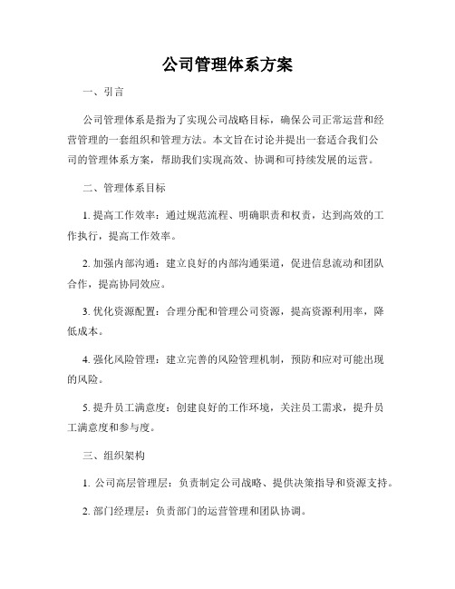 公司管理体系方案