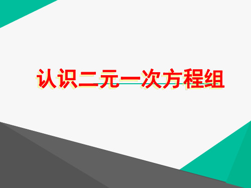 北师大版数学八年级上册.认识二元一次方程组课件 PPT精品课件