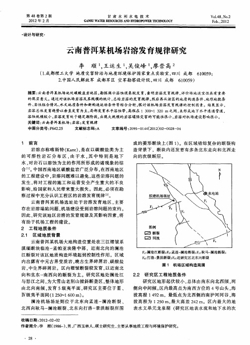 云南普洱某机场岩溶发育规律研究