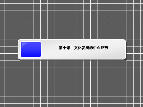 2013届高考政治一轮总复习课件必修三第十课文化发展的中心环节(人教版)