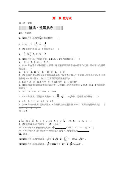 中考数学 第一部分 第一章 数与式复习