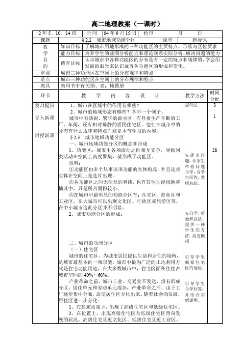 §2.2 城市地域功能分区