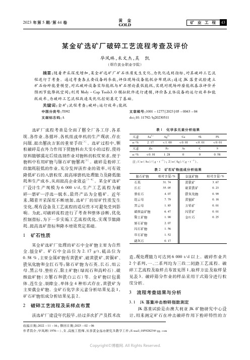 211217091_某金矿选矿厂破碎工艺流程考查及评价