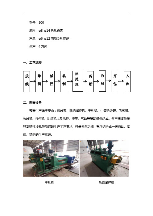 300冷轧盘螺生产线说明书