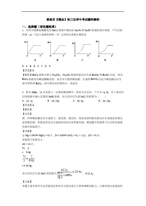 娄底市【精品】初三化学中考试题和解析