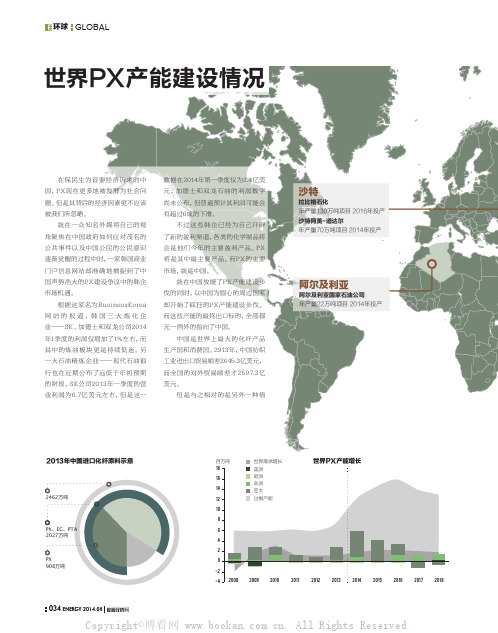 世界PX产能建设情况