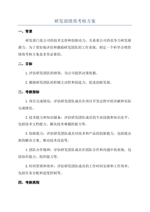 研发部绩效考核方案