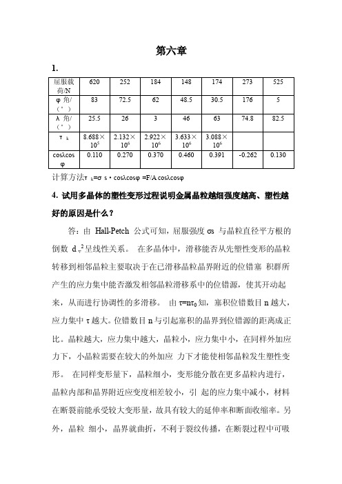 第六章--jj--晶粒越大，应力集中越大，晶粒小，应力集中小，在同样外加应力下，小晶粒需要在较大