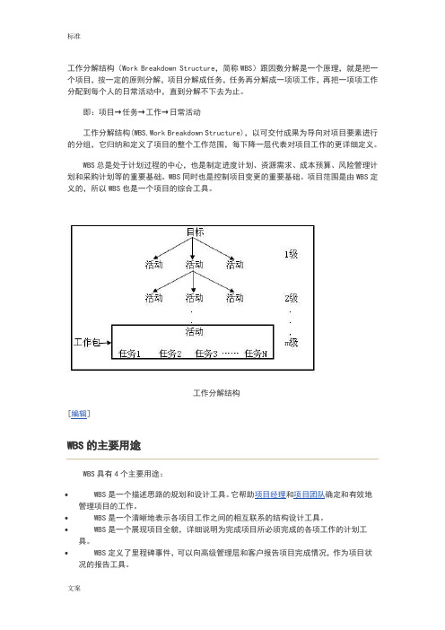 工作分解结构(WBS,WorkBreakdownStructure)