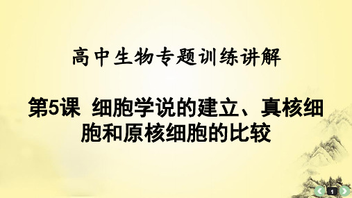 高中生物专题训练讲解5： 细胞学说的建立、真核细胞和原核细胞的比较