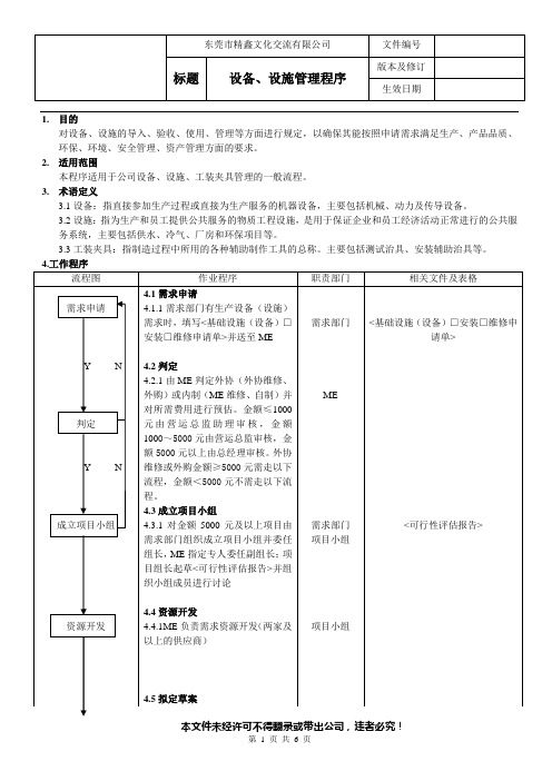 设备、设施管理程序修订版