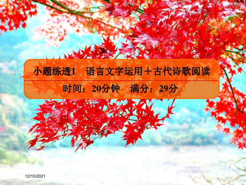 高考语文二轮复习小题练透1语言文字运用古代诗歌阅读