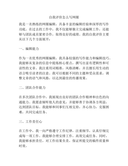 自我评价怎么写网媒